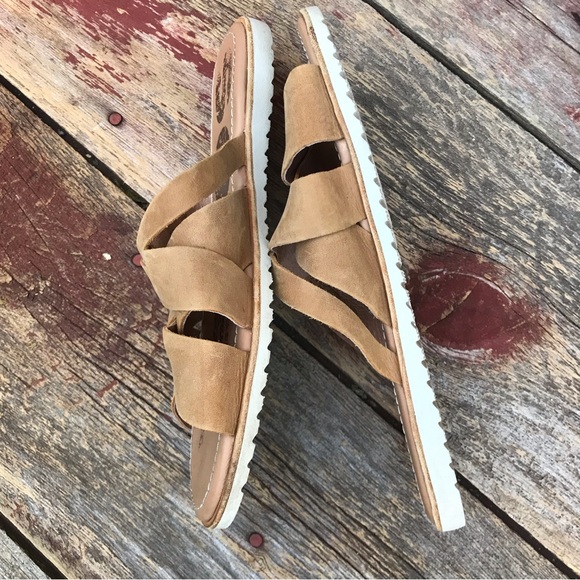 🍄 Sorel Ella Tan Leather Slide Sandals - Picture 5 of 10
